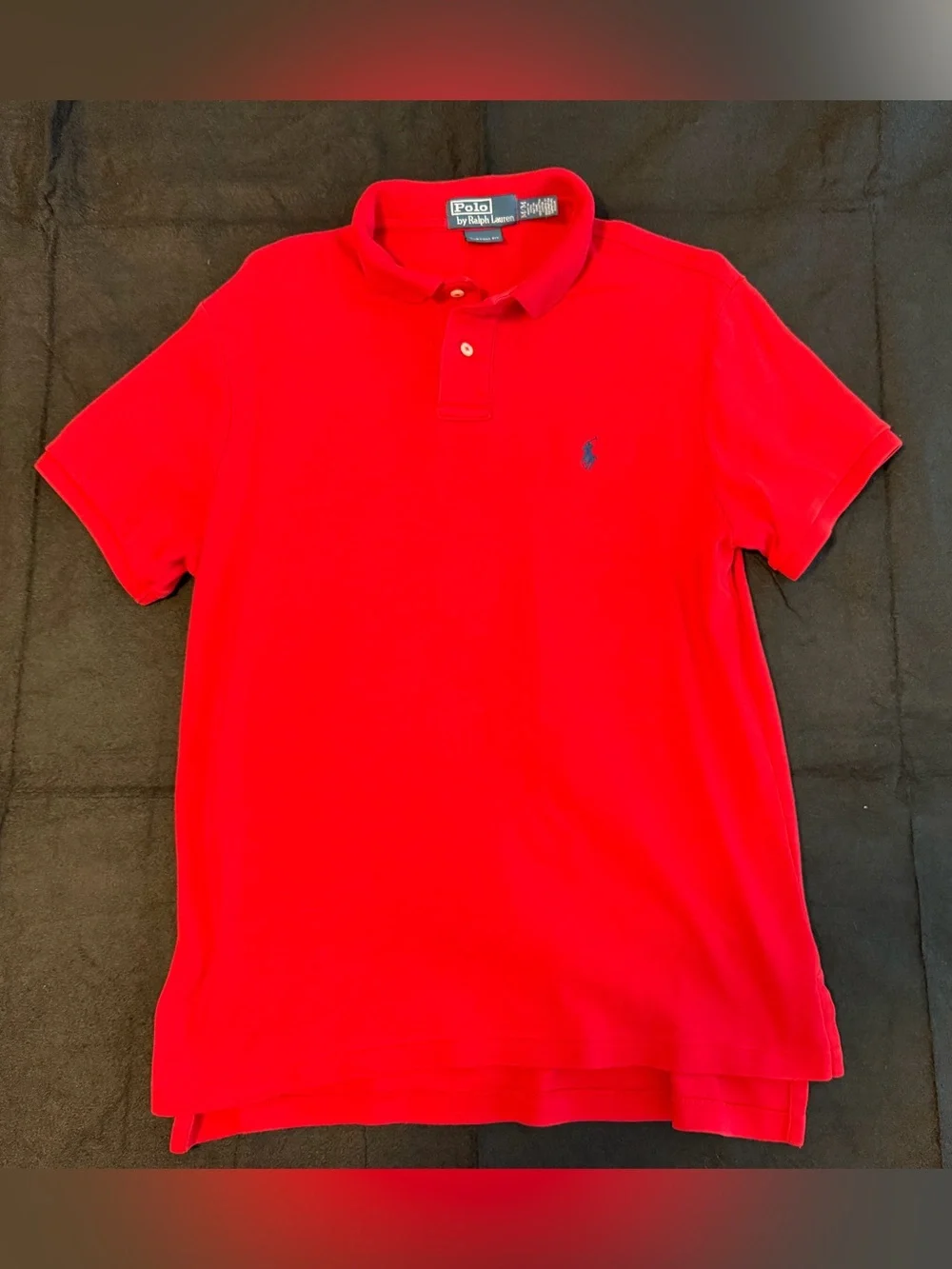 Ralph Lauren Men’s Red Custom Fit Polo with Embroidered Pony